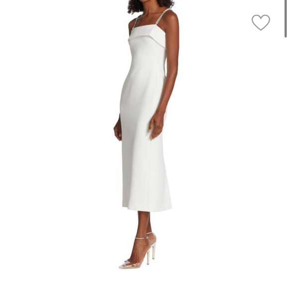 David Koma Crystal Embellished Flame-Strap Midi Dress size 8 - Picture 2 of 5